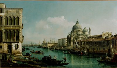 Utsikt över Canal Grande: Santa Maria della Salute och Dogana från Campo Santa Maria Zobenigo av Bernardo Bellotto