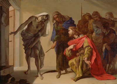 The Shade of Samuel åberopad av Saul, ca. 1655 av Bernardo Cavallino