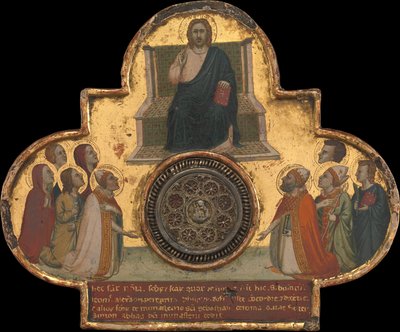 Christus auf dem Thron mit Heiligen av Bernardo Daddi