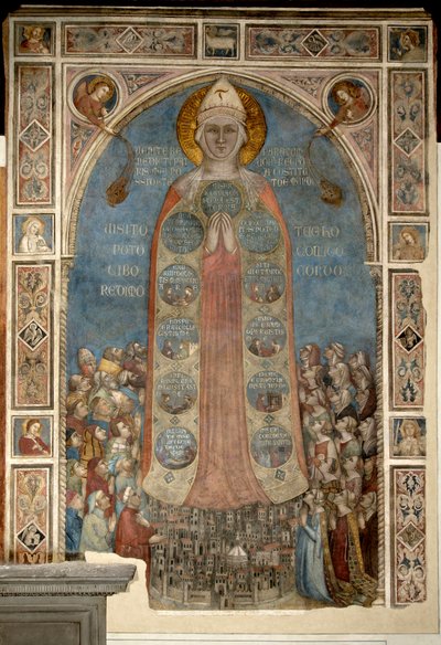 Madone de la Misericorde - Madonna of Mercy (Madonna of Mercy) av Daddi, Bernardo (1290-1350) av Bernardo Daddi