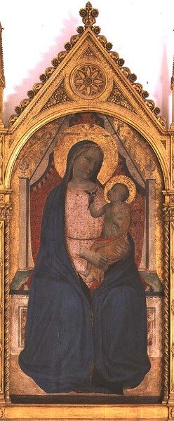 Madonna och barn (tempera på panel) av Bernardo Daddi