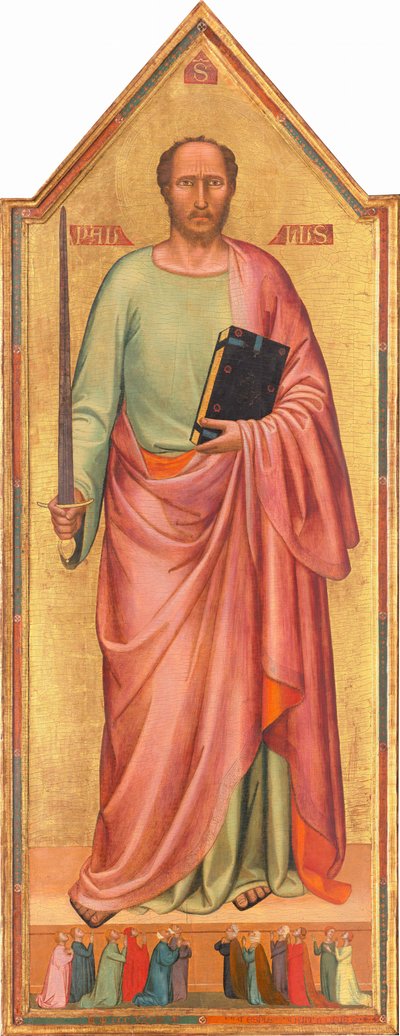 Saint Paul och en grupp av tillbedjare av Bernardo Daddi