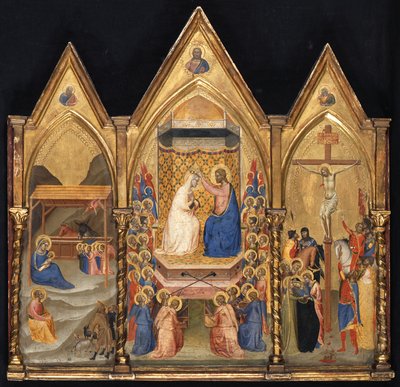 Triptychon (Geburt Christi; Marienkrönung; Kreuzigung) av Bernardo Daddi