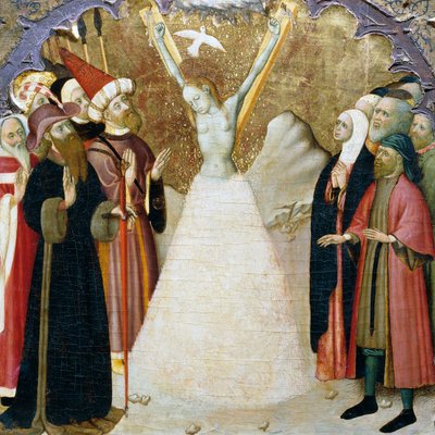 Den heliga Eulalias martyrskap, detalj från predella i en altartavla från katedralen i Vic, av Bernat Martorell (ca 1400-1452), målad på trä. Katalansk gotisk konst. av Bernardo Martorell