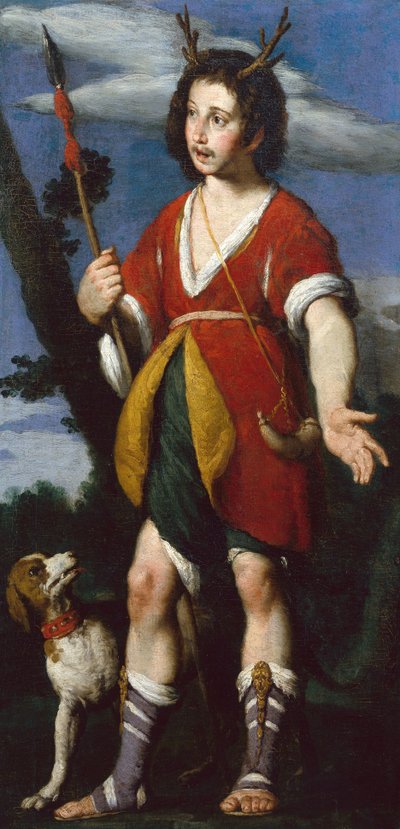 Actaeon (olja på duk) av Bernardo Strozzi