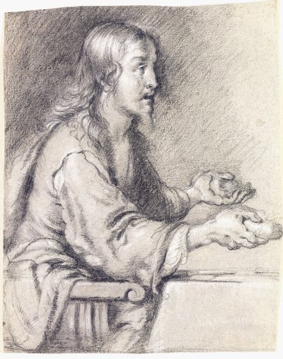 Kristus i Emmaus presenterar brödet av Bernardo Strozzi