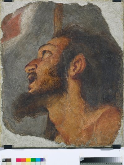 Chef för Johannes Döparen Fragment av fristående fresk, 1622 av Bernardo Strozzi