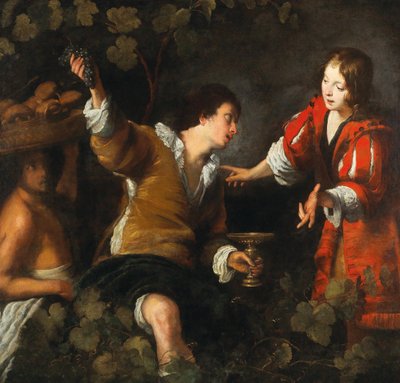 Josef tolkar bagarens och butlerns drömmar. av Bernardo Strozzi