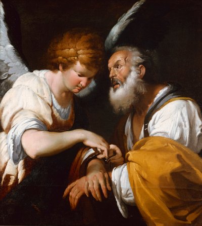 Sankt Peter befriad av en ängel, ca 1635 (olja på duk) av Bernardo Strozzi