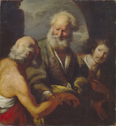 Sankt Peter botar en förlamad person av Bernardo Strozzi