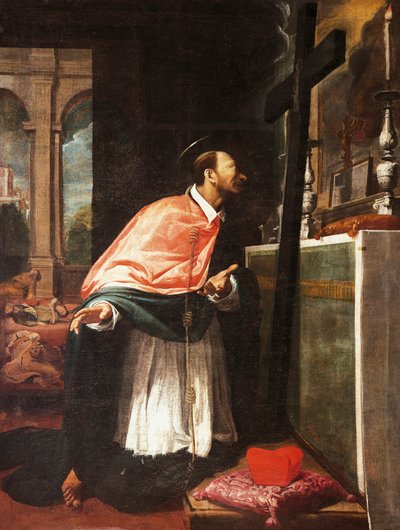 St Charles Borromeo, av Bernardo Strozzi (1581-1644), Kapucinernas kyrka, Sarzana, Italien av Bernardo Strozzi