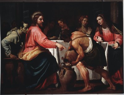 Bröllopet i Cana (olja på duk av Bernardo Strozzi