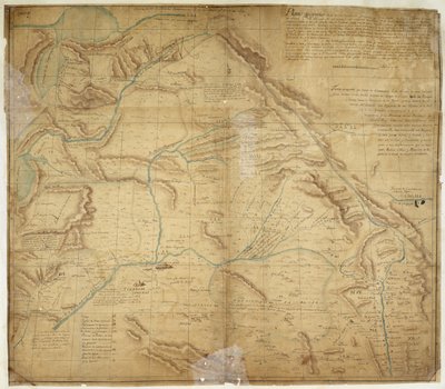 Karta över större delen av New Mexico och en del av Upper California av Bernardo de Miera y Pacheco