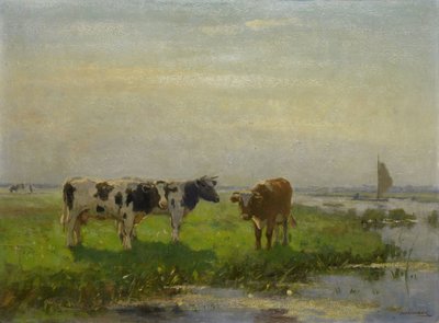 Cows in the Meadow (olja på duk) av Bernardus Antonie van Beek