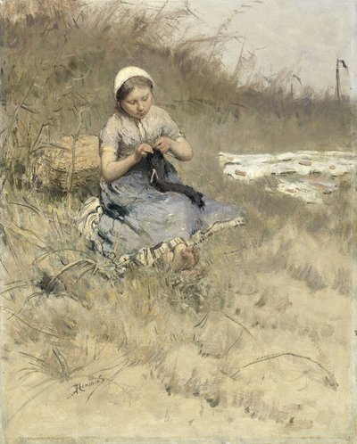 Flicka stickning av Bernardus Johannes Blommers
