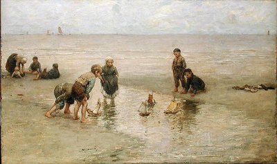 Regatta (olja på duk) av Bernardus Johannes Blommers or Bloomers