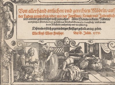 Titelsida till Ny konstgjord modellbok sida 1r, 1598. av Bernhard Jobin