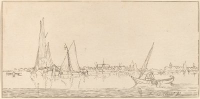 Flod med stad, 1775. av Bernhard Schreuder