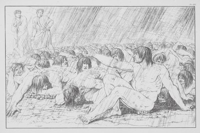 Dantes gudomliga komedi, Inferno (Helvetet), plansch XII (litografi) av Bernhard Schuler