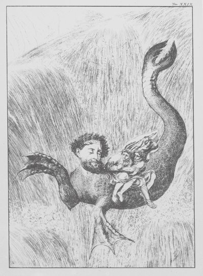 Dantes gudomliga komedi, Inferno (helvetet), plansch XXIX (litografi) av Bernhard Schuler