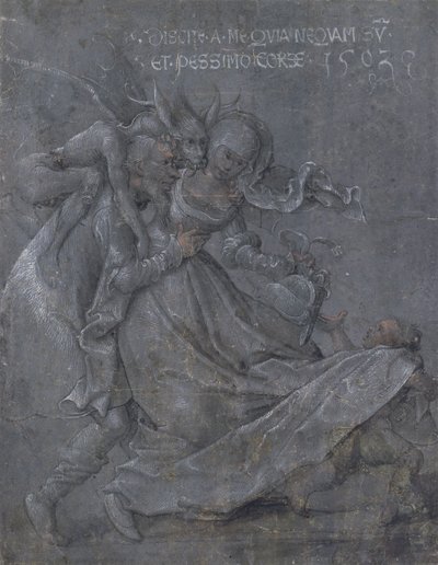 Par älskare med Djävulen och Amor, 1503 av Bernhard Strigel
