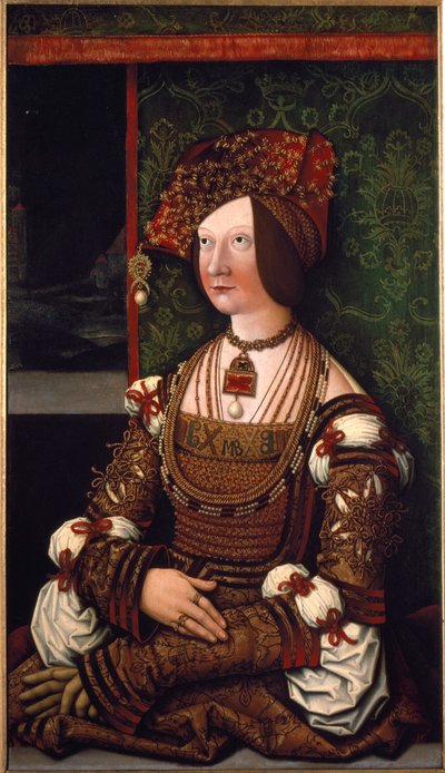 Porträtt av impress Bianca Maria (Blanche-Marie) Sforza (målning) av Bernhard Strigel