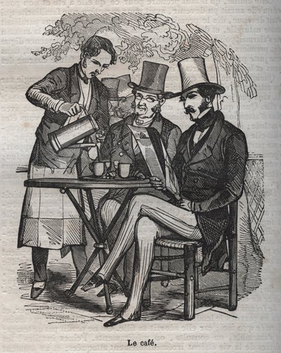 Kaffe - gravyr i "La Physiologie du gout"" av Jean Anthelme Brillat Savarin av Bertall