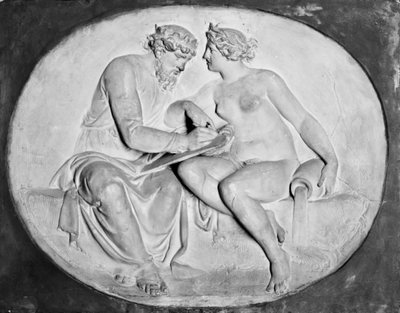 Kung Numa Pompilius i samtal med nymfen Egeria i hennes grotta av Bertel Thorvaldsen
