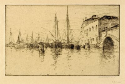 Längs Giudecca, Venedig av Bertha E. Jaques