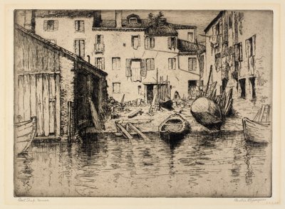 Båtbutik, Venedig av Bertha E. Jaques