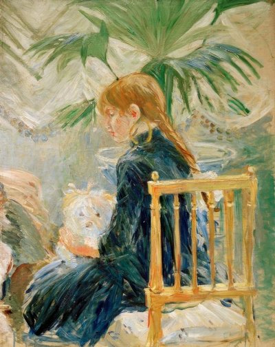 Flicka med hund (andra fragmentet) av Berthe Morisot