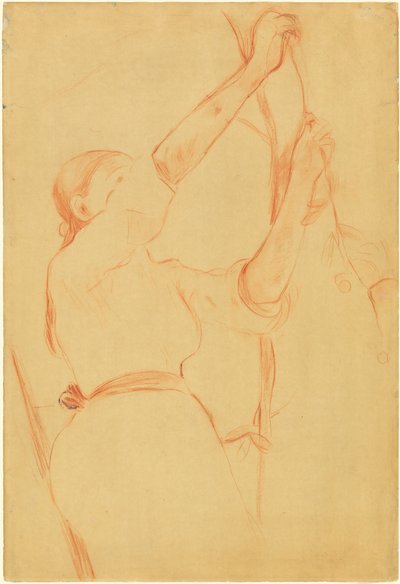 Flicka som plockar körsbär av Berthe Morisot