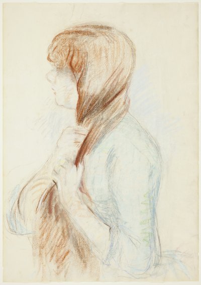 Flicka som flätar sitt hår (La Natte) av Berthe Morisot