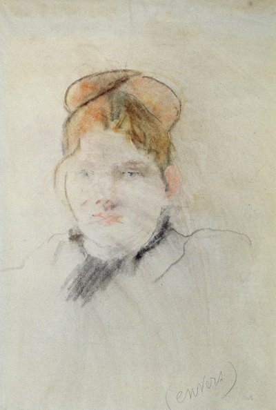 Head of a Woman, 1886 (pastell på papper) av Berthe Morisot