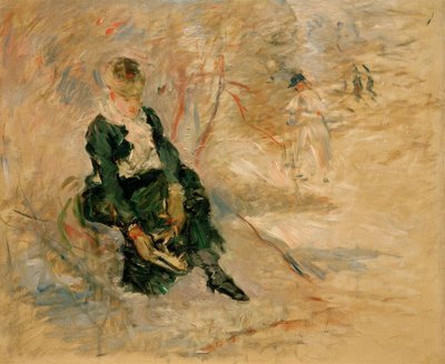 Ung kvinna som lämnar över sin skridsko av Berthe Morisot