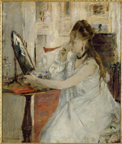 Jeune femme se poudrant (Ung kvinna som pudrar sig själv) av Berthe Morisot