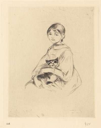 Julie Manet med en katt i famnen av Berthe Morisot