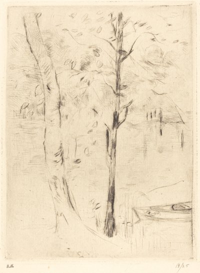 Sjön med roddbåt, 18881890. av Berthe Morisot