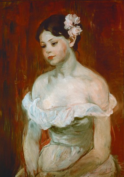 Porträtt av en ung kvinna ... (olja på duk) av Berthe Morisot