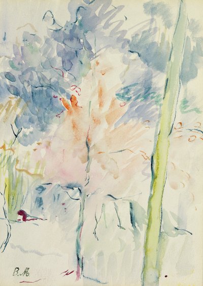 Rött träd i en skog, 1893 av Berthe Morisot