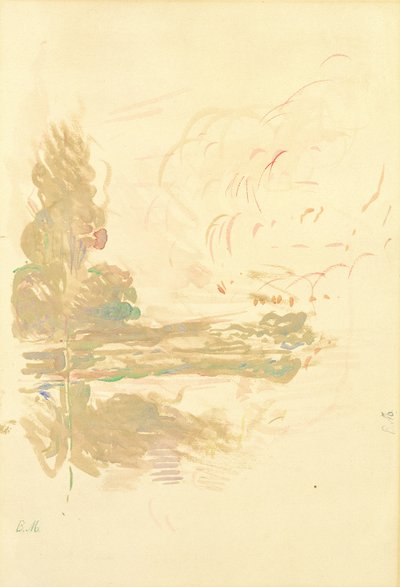 Reflections in the Seine, 1890 (akvarell på papper) av Berthe Morisot