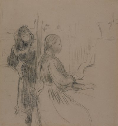 Studie för La Musique, 1893 (kol på lagt papper) av Berthe Morisot