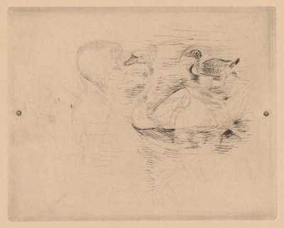 Svan och anka, med porträtt av Julie av Berthe Morisot