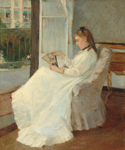 Konstnärens syster vid ett fönster av Berthe Morisot