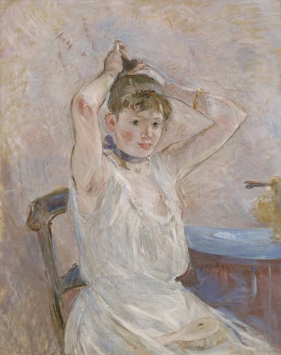 Badet, 1885-86 av Berthe Morisot