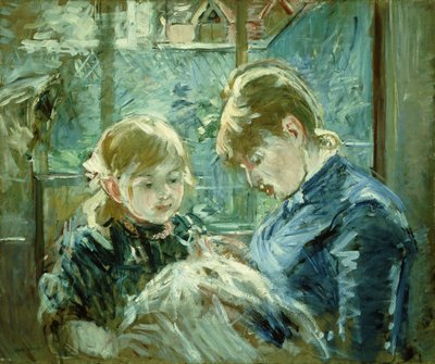 Klänningsläxan; Le Lecon de Couture, 1884 av Berthe Morisot