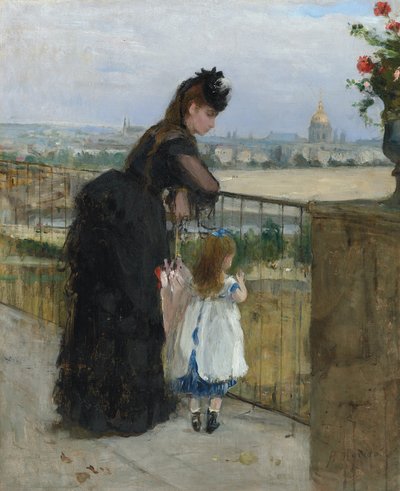 Kvinna och barn på en balkong av Berthe Morisot