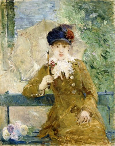 Kvinna med ett paraply, 1881 av Berthe Morisot
