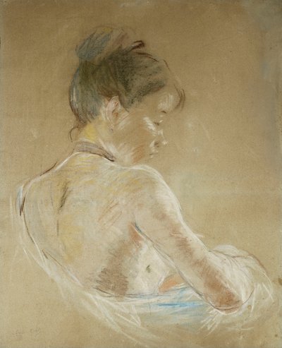 Ung flicka med nakna axlar; Ung flicka med bara axlar, 1885 av Berthe Morisot