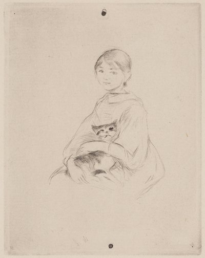 Ung flicka med katt (Julie Manet) av Berthe Morisot